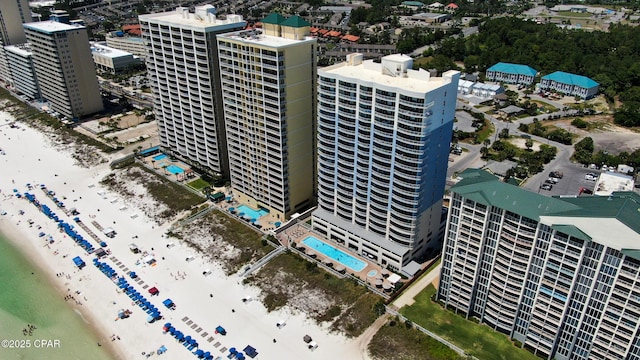 10519 Front Beach Rd Unit 1904B, Panama City Beach, FL 32407 - birds eye view of property with a beach view and a water view