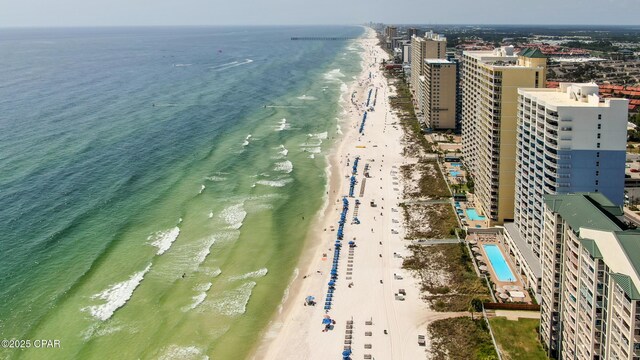 10519 Front Beach Rd Unit 1904B, Panama City Beach, FL 32407 - birds eye view of property featuring a beach view and a water view