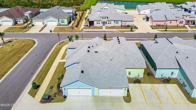 drone / aerial view with a residential view