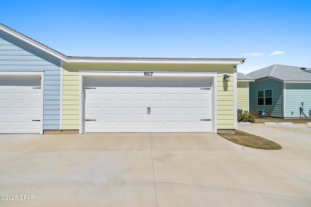 garage with driveway