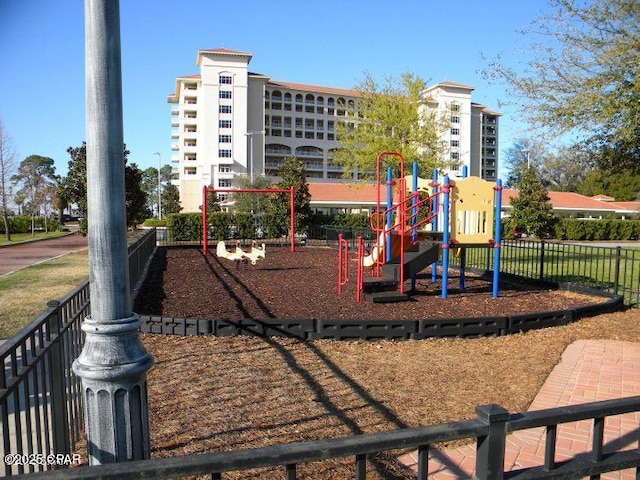 communal playground with fence