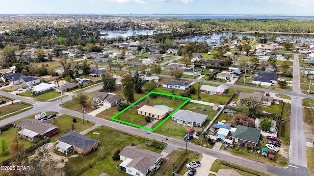 810 Virginia Ave, Lynn Haven, FL 32444 - aerial perspective of suburban area featuring a large body of water and property boundaries highlighted