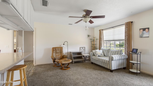 810 Virginia Ave, Lynn Haven, FL 32444 - living room featuring ceiling fan and light carpet
