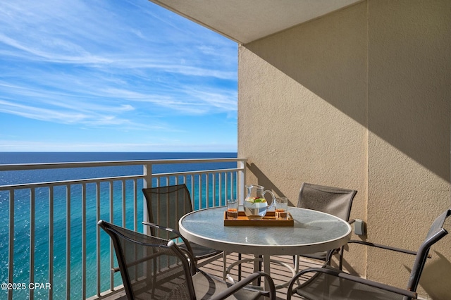 14701 Front Beach Rd Unit 2128, Panama City Beach, FL 32413 - balcony featuring a water view and outdoor dining area