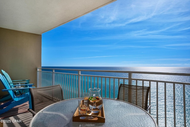14701 Front Beach Rd Unit 2128, Panama City Beach, FL 32413 - balcony featuring outdoor dining space and a water view
