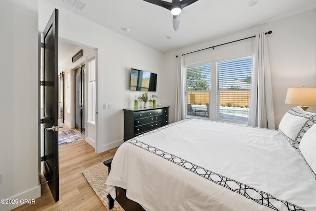 314 Tanaga St, Panama City Beach, FL 32413 - bedroom featuring wood finished floors, baseboards, and ceiling fan