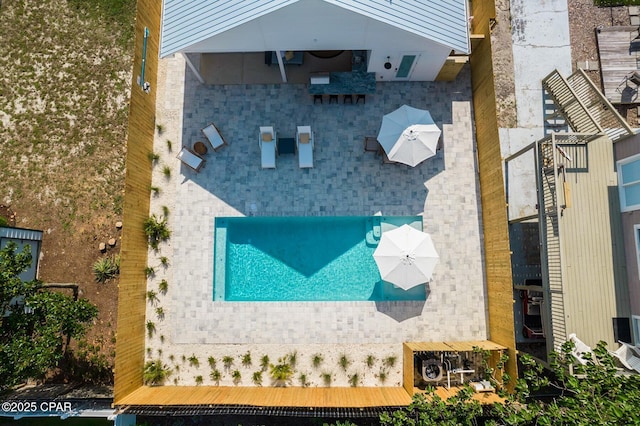 314 Tanaga St, Panama City Beach, FL 32413 - aerial view of property and surrounding area with a pool area