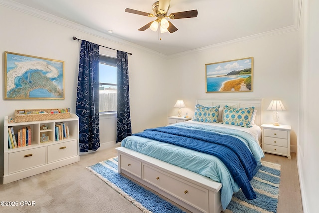 1606 Belmont Blvd, Lynn Haven, FL 32444 - bedroom featuring crown molding, carpet, and a ceiling fan