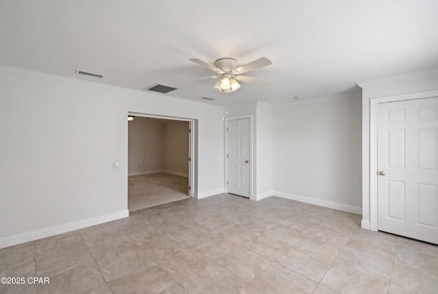 1606 Belmont Blvd, Lynn Haven, FL 32444 - empty room with ceiling fan and ornamental molding