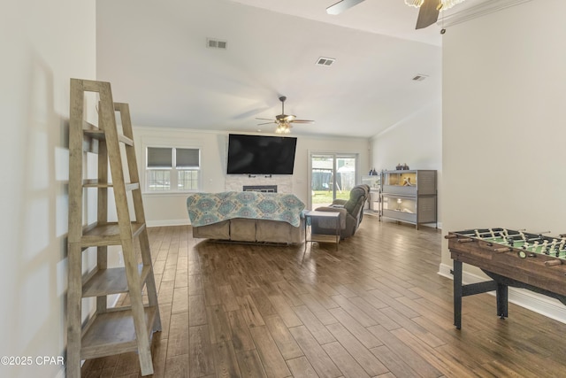 1606 Belmont Blvd, Lynn Haven, FL 32444 - bedroom featuring dark wood-type flooring, crown molding, and ceiling fan