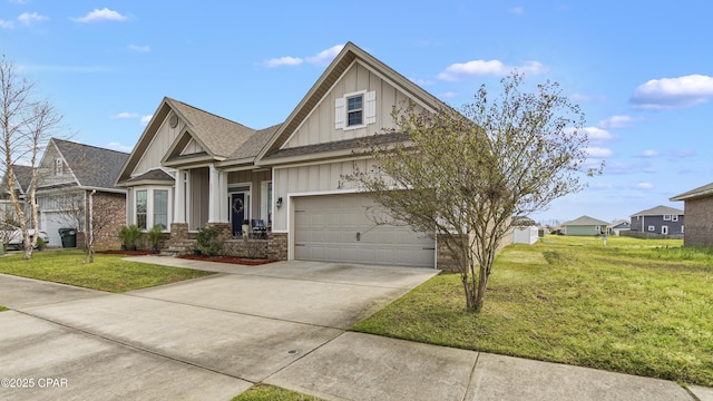 221 S Shoreview Dr, Panama City, FL 32404 - craftsman inspired home featuring board and batten siding, a front lawn, concrete driveway, and roof with shingles