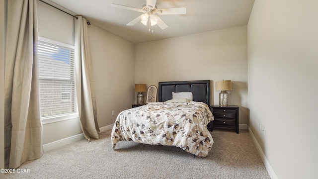221 S Shoreview Dr, Panama City, FL 32404 - bedroom featuring carpet, baseboards, and ceiling fan