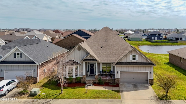 221 S Shoreview Dr, Panama City, FL 32404 - craftsman inspired home featuring board and batten siding, driveway, a residential view, and roof with shingles