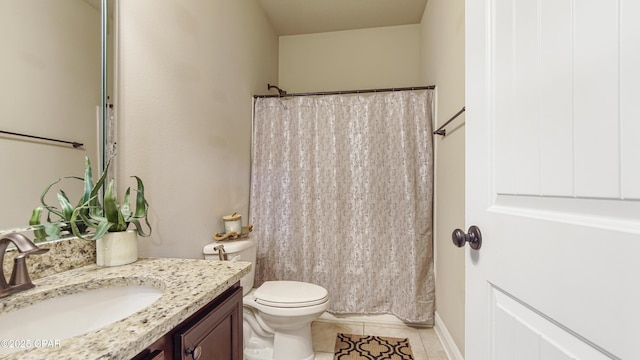 221 S Shoreview Dr, Panama City, FL 32404 - full bath with vanity, tile patterned flooring, toilet, and curtained shower