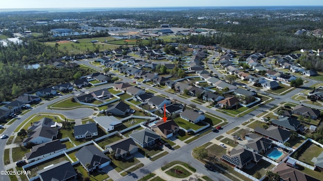 drone / aerial view with a residential view