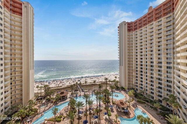 water view with a beach view