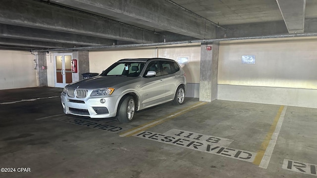 view of parking garage