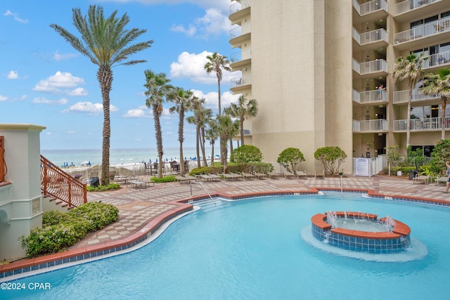 pool featuring a water view