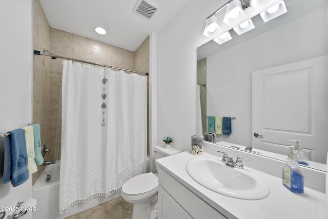 8453 Landshark Blvd, Panama City Beach, FL 32413 - full bath with toilet, shower / tub combo, vanity, and visible vents