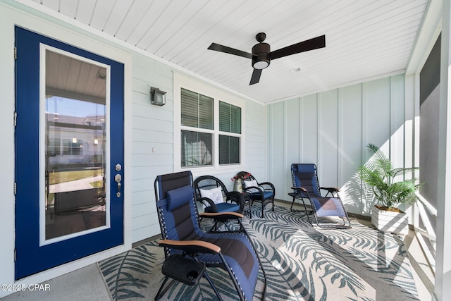 8453 Landshark Blvd, Panama City Beach, FL 32413 - view of patio featuring a porch and a ceiling fan