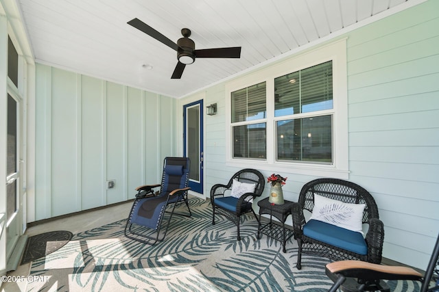 8453 Landshark Blvd, Panama City Beach, FL 32413 - view of patio featuring covered porch and a ceiling fan