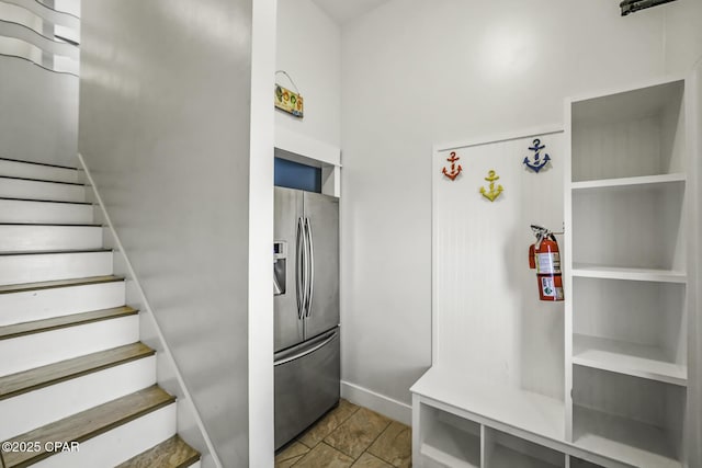 123 Sapodilla Ln, Port St Joe, FL 32456 - kitchen featuring stainless steel fridge and baseboards