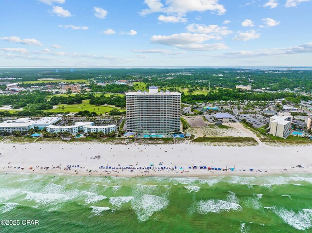 drone / aerial view of extended coastline