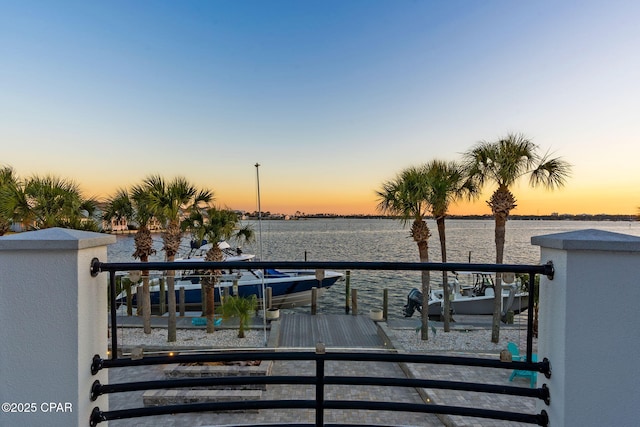 4522 Bay Point Rd, Panama City Beach, FL 32408 - view of dock featuring a balcony and a water view