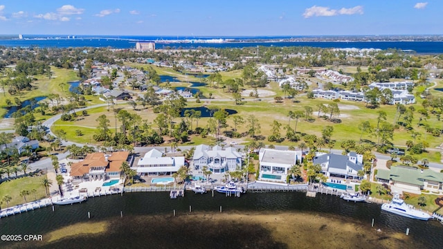 4522 Bay Point Rd, Panama City Beach, FL 32408 - bird's eye view with a water view and a residential view