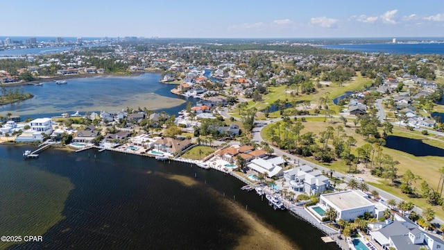 4522 Bay Point Rd, Panama City Beach, FL 32408 - bird's eye view with a water view and a residential view