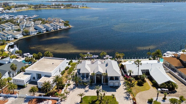 4522 Bay Point Rd, Panama City Beach, FL 32408 - birds eye view of property featuring a residential view and a water view
