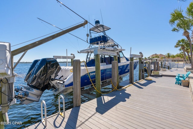 4522 Bay Point Rd, Panama City Beach, FL 32408 - dock area featuring boat lift