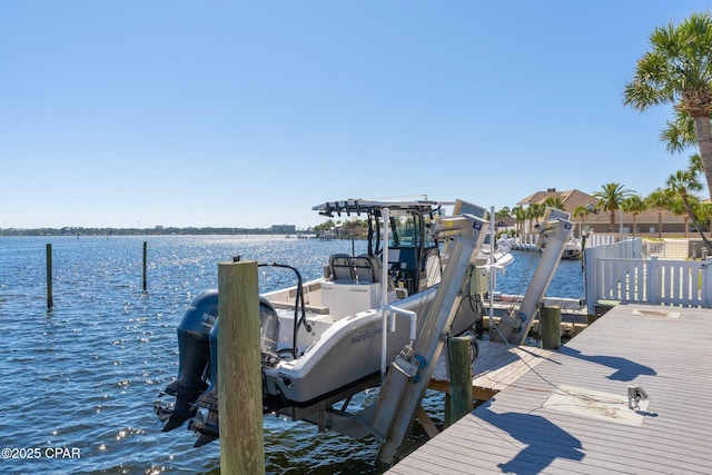 4522 Bay Point Rd, Panama City Beach, FL 32408 - view of dock featuring a water view and boat lift