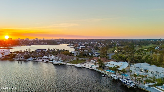 4522 Bay Point Rd, Panama City Beach, FL 32408 - birds eye view of property with a residential view and a water view