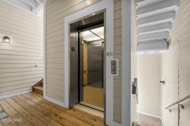 exterior space with elevator