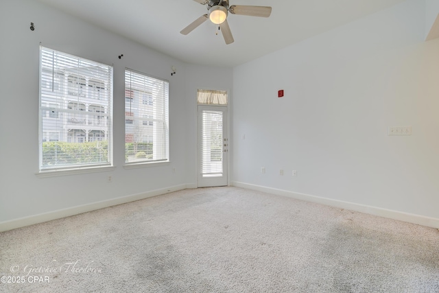 8700 Front Beach Rd Unit 5101, Panama City Beach, FL 32407 - spare room featuring healthy amount of natural light, light carpet, baseboards, and ceiling fan