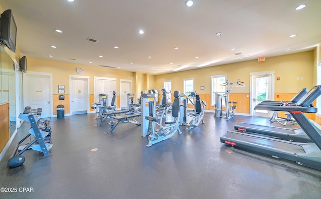 8700 Front Beach Rd Unit 5101, Panama City Beach, FL 32407 - workout area featuring recessed lighting and baseboards