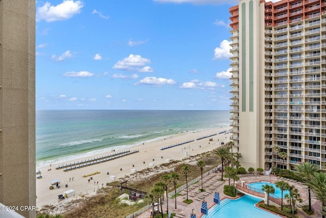 water view featuring a view of the beach