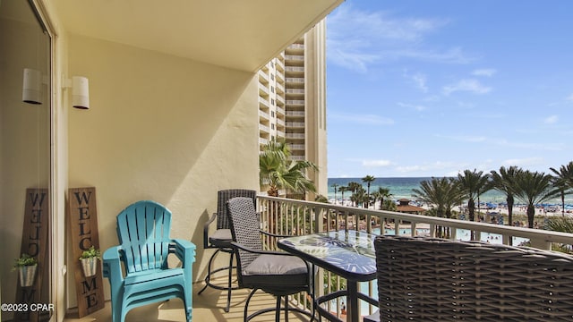 balcony with a water view