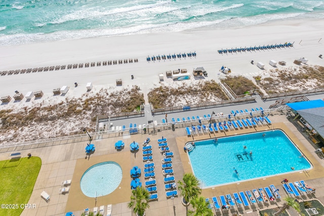 5801 Thomas Dr Unit 1216, Panama City Beach, FL 32408 - aerial view featuring a beach view and a water view
