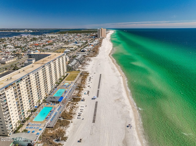 5801 Thomas Dr Unit 1216, Panama City Beach, FL 32408 - aerial view featuring a water view and a view of the beach