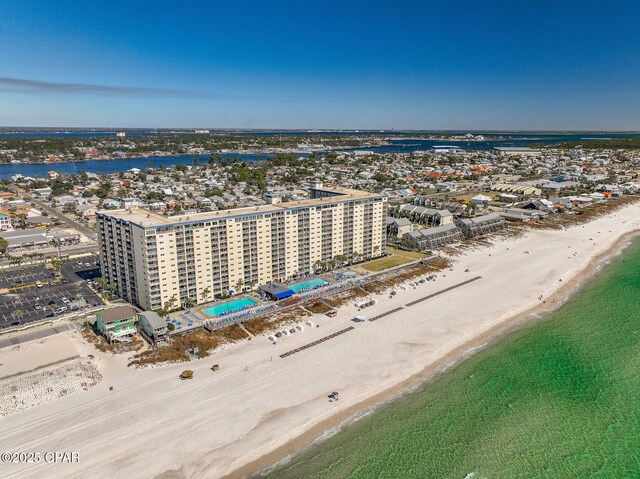 5801 Thomas Dr Unit 1216, Panama City Beach, FL 32408 - bird's eye view with a water view and a view of the beach