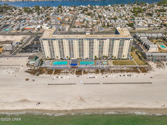 5801 Thomas Dr Unit 1216, Panama City Beach, FL 32408 - drone / aerial view with a view of the beach and a water view