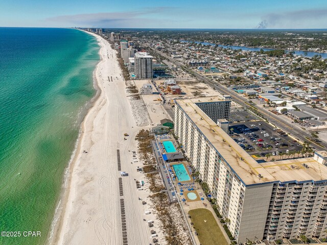 5801 Thomas Dr Unit 1216, Panama City Beach, FL 32408 - birds eye view of property with a view of the beach and a water view