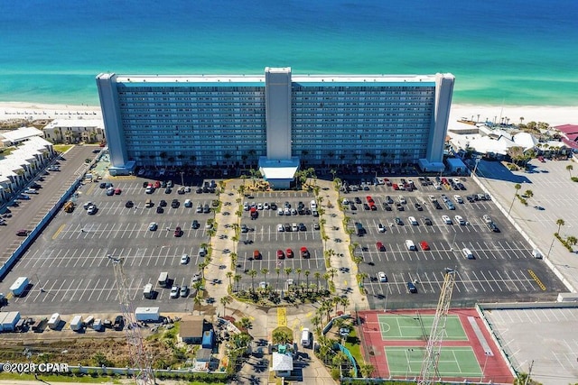 8743 Thomas Dr Unit 1328, Panama City, FL 32408 - birds eye view of property featuring a water view and a beach view
