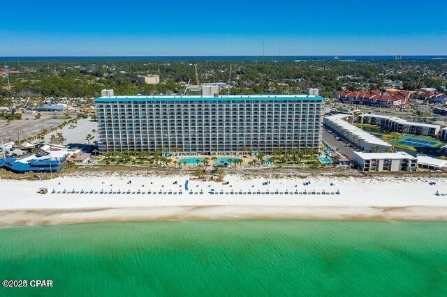 8743 Thomas Dr Unit 1328, Panama City, FL 32408 - drone / aerial view featuring a water view and a view of the beach