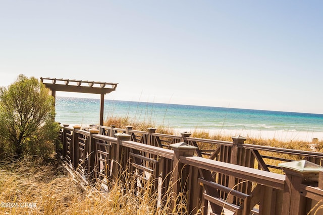 water view featuring a beach view