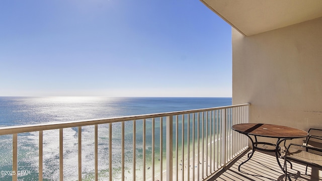 balcony with a water view