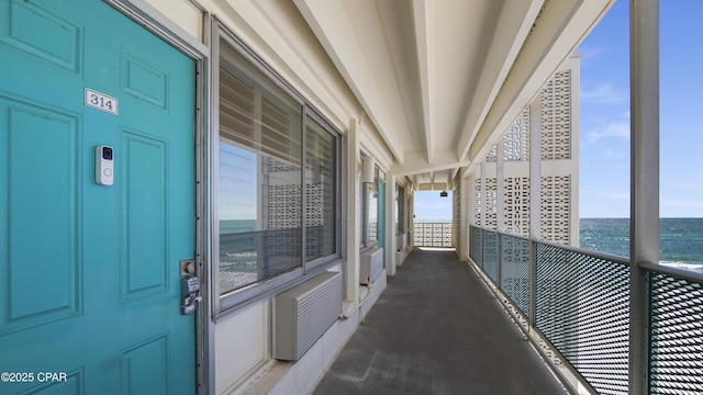 balcony with a water view