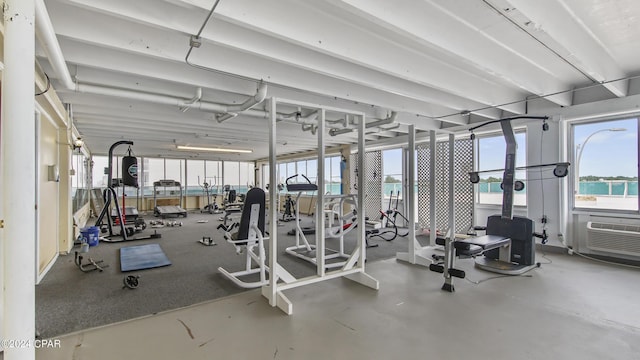 gym featuring cooling unit